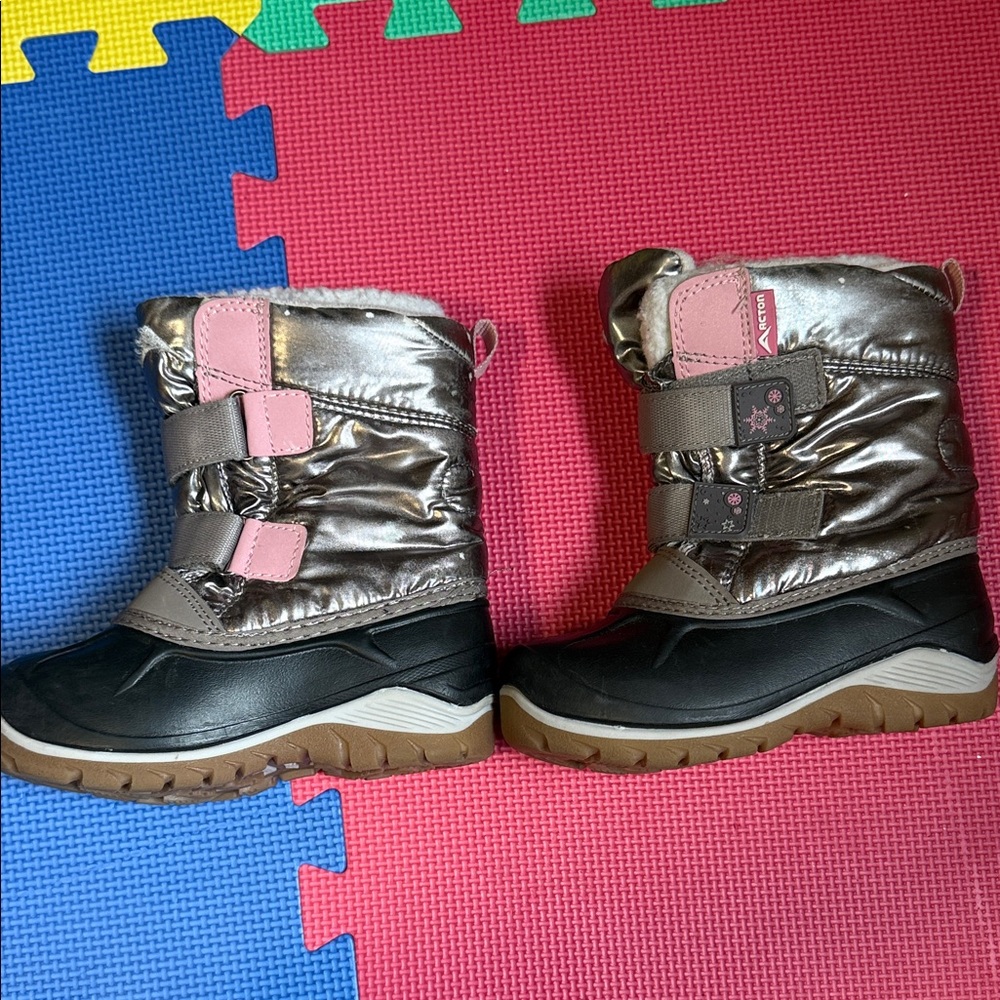 Acton Metallic and Pink Winter Boots